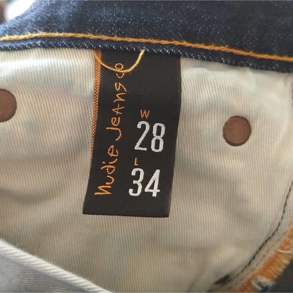 Nudie Jeans Co Men's Organic Cotton Button Fly Jeans Dark Wash Denim 28x34 - Picture 8 of 12